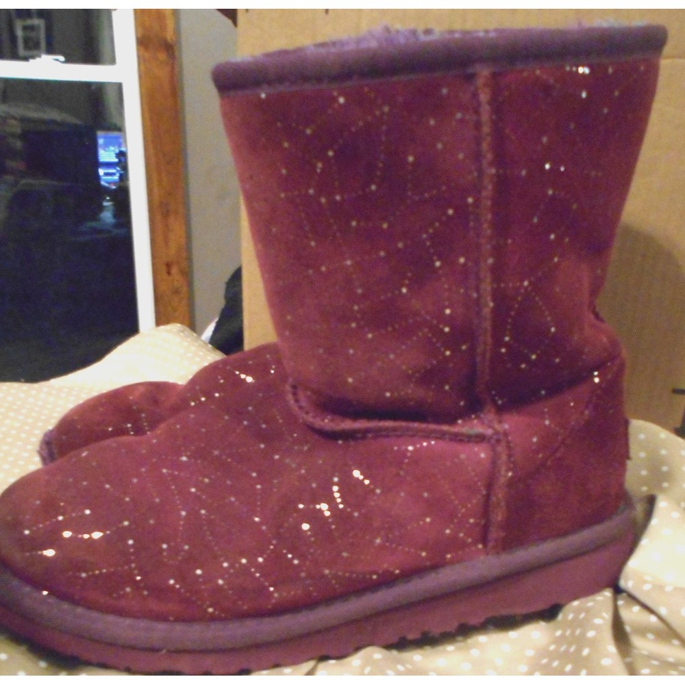 UGG  Australia Constellation Aster Purple Suede Boot Youth 5 Sheep Wool